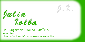 julia kolba business card